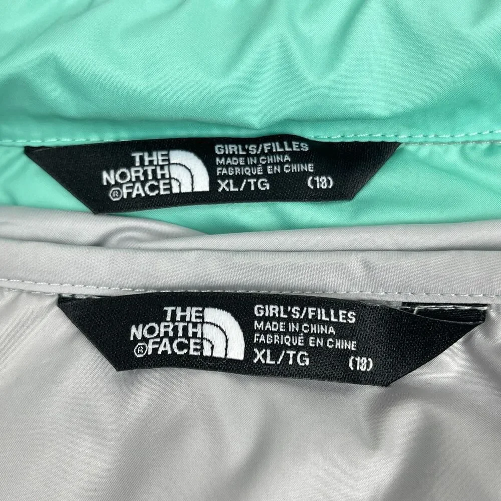 The North Face Girls Triclimate Jacket XL 3 in 1 Mint Green Grey Down Puffer - Picture 15 of 16